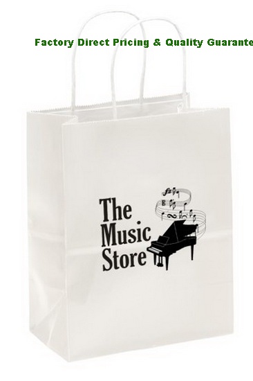 China Custom Promotional White Gloss Shopping Bags