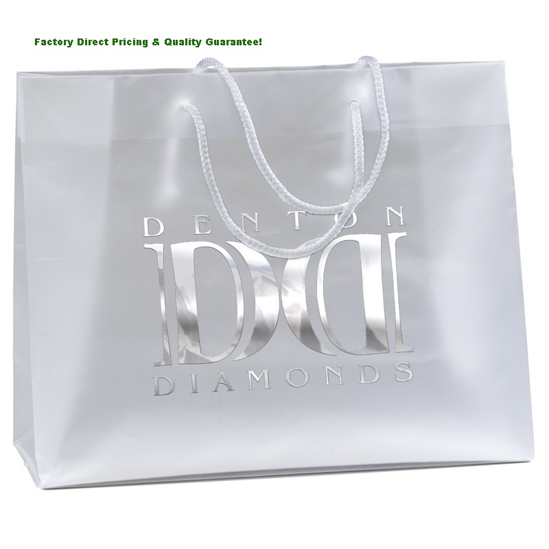 Frosted Clear Cotton Handle Plastic Bags